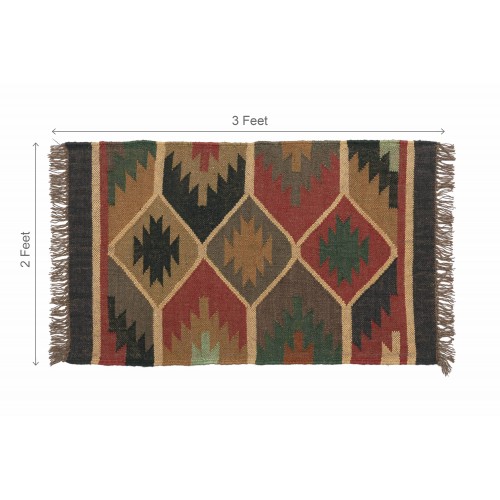 Vintage Wool Jute Rug, Size : 2’x 3’, 4x36 Inch