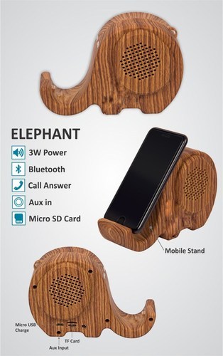 Elephant Bluetooth Speaker, Color : Brown