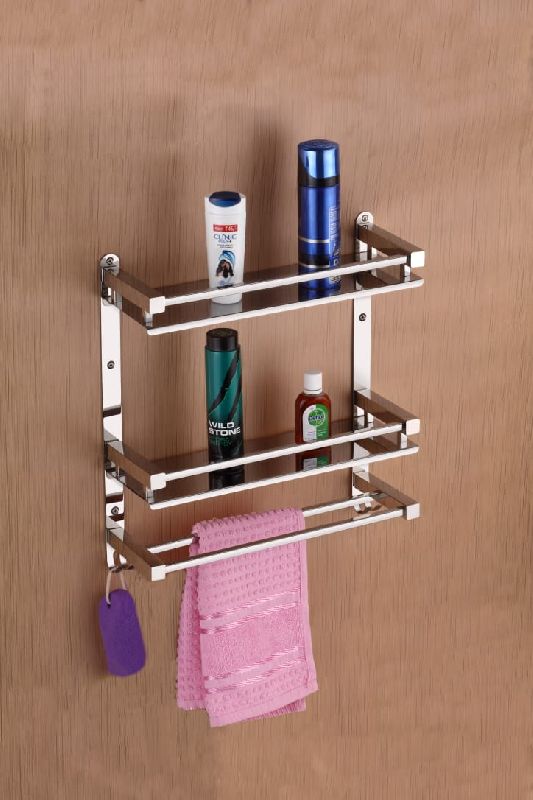 Stainless Steel Multipurpose Bathroom Shelf