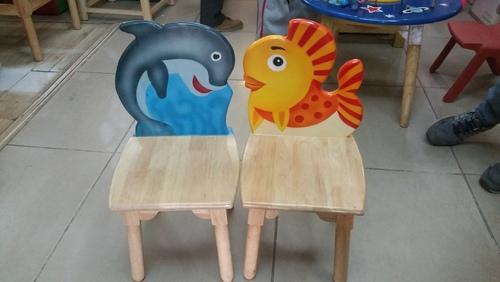 Wooden Play School Chair, Color : multi colour