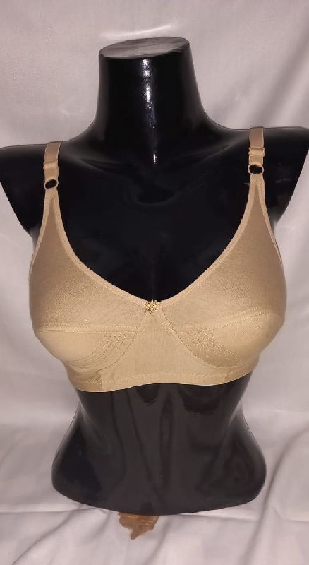 Plain Cotton Golden Double Stitched Bra, Technics : Machine Made