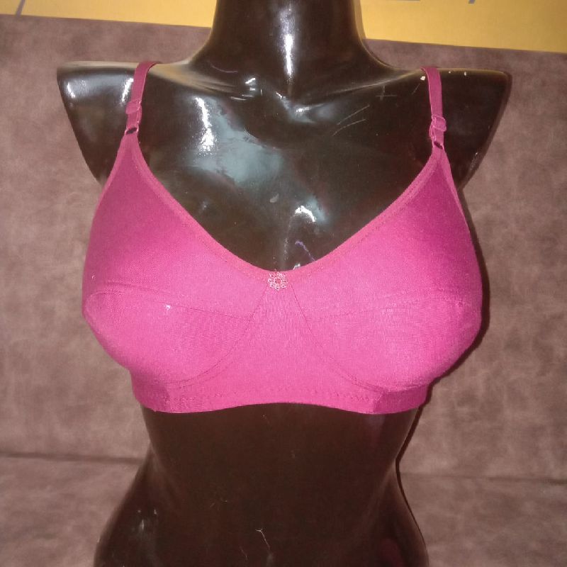 Ruby Pink Plain Bra