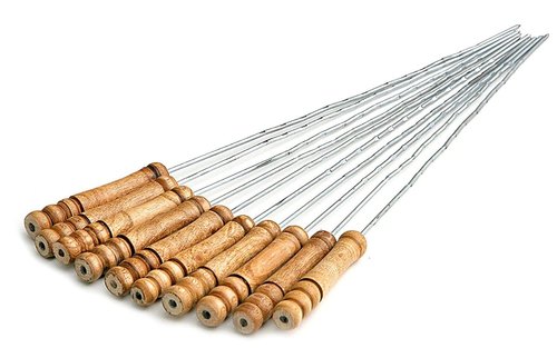 Stainless Steel Barbeque Sticks, Color : Silver