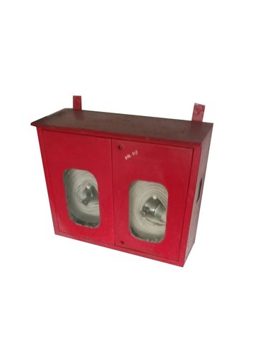 Square Mild Steel Fire Hose Pipe Box, Color : Red