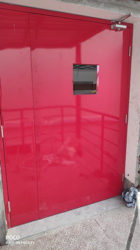 Swing Mild Steel Fire Resistant Door, Color : Red