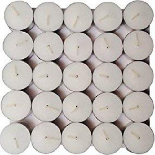 Tealight Candles Unscented Smokeless Wax (Set of 50, White Paraffin Wax