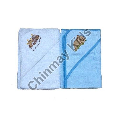 Chinmay Kids Cotton Plain Baby Towel, Color : Blue