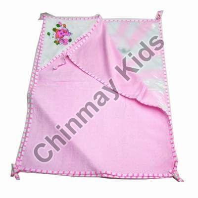 Soft Fabric Printed Embroidery Baby Sheet, Color : Pink White