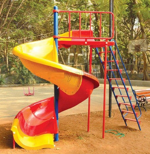 FRP Spiral Playground Slide, for Park, Pattern : Plain