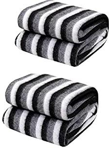 Striped Fleece Blanket, for Double Bed