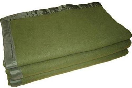 Plain Wooden Woolen Military Blanket, Color : Green