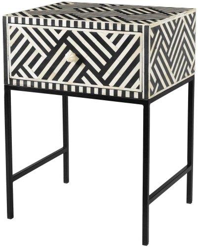 CNC Rectangular Bone Inlay End Table, Feature : Durable, Stylish Look