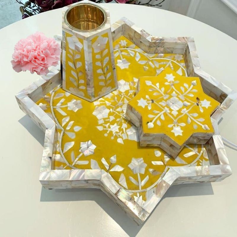 Mother Of Pearl Star Shaped Serving Tray