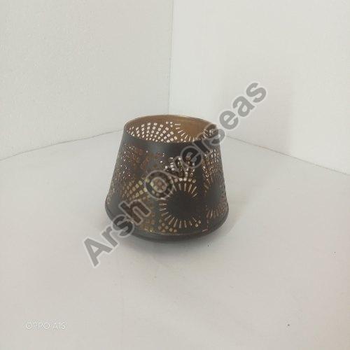 Round Polished Iron T-Light Candle Votive, for Decoration, Pattern : Plain