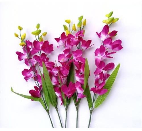 Plastic+Iron Wire Artificial Orchid Flowers, Length : 0-2 Feet, 2-4 Feet