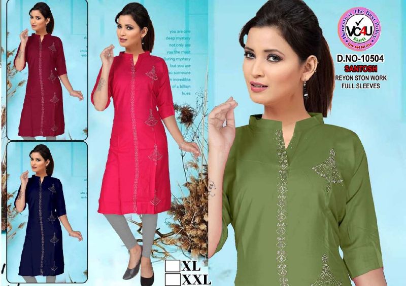 Casual Wear 3/4Th Sleeves Ladies Designer Rayon Top, Size: S-XXL at Rs  300/piece in Ahmedabad