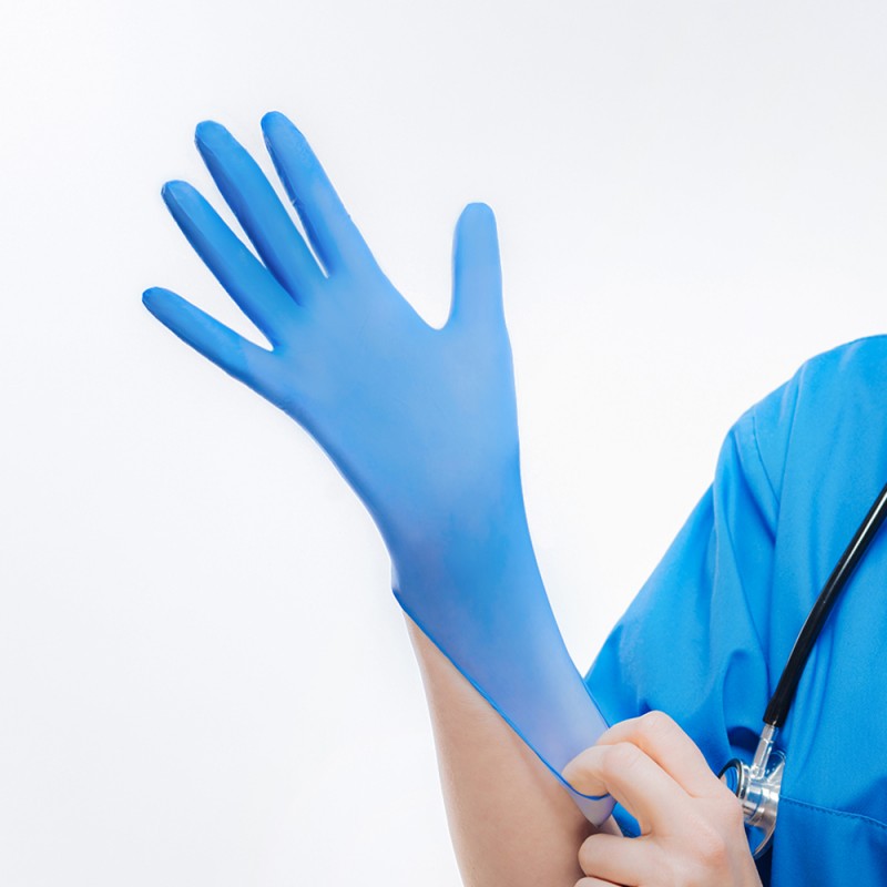 7 Inch Nitrile Gloves, Color : Blue