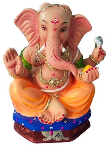 14 Inch Religious Clay Ganesh Statue