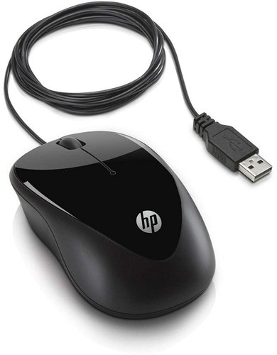 Plastic Hp Wired Mouse, Color : Black