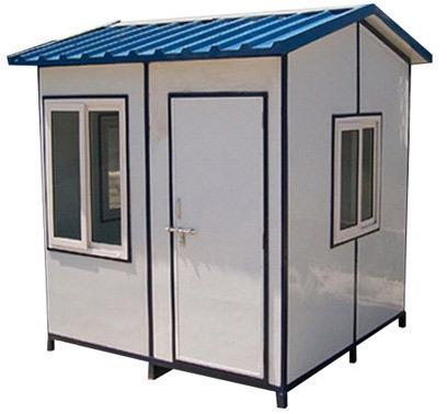 Rectangular Polished Prefabricated Security Cabin, for Office, Color : White