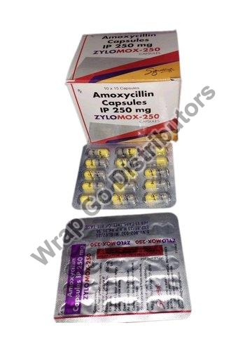 Zylomox Amoxicillin 250mg Capsules, Packaging Type : Box