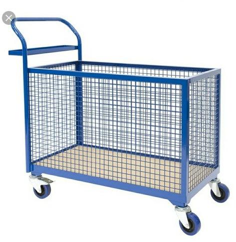 MKE Mild Steel Cage Trolley, Color : Blue