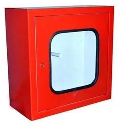 Rectangular Mild Steel Fire Hose Box, Color : Red