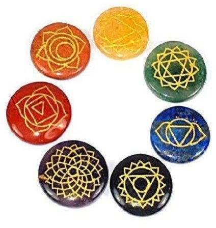 Agate Seven Chakra Round Reiki Set