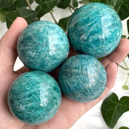 Amazonite Stone Ball, Color : Green