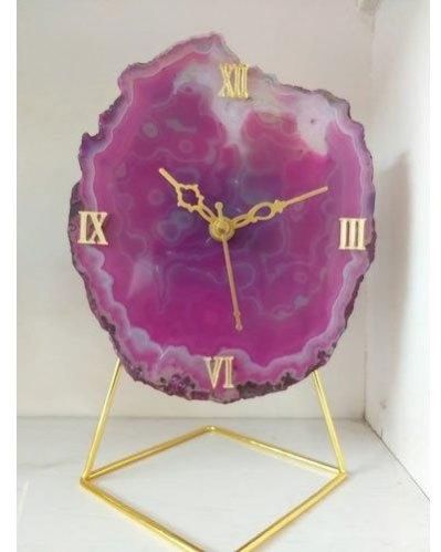 Magenta Agate Clock