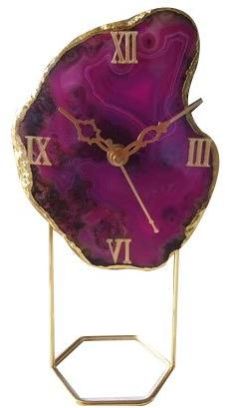 Pink Agate Clock