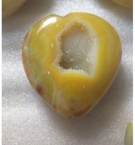 Heart Polished Yellow Amethyst Stone, Pattern : Plain