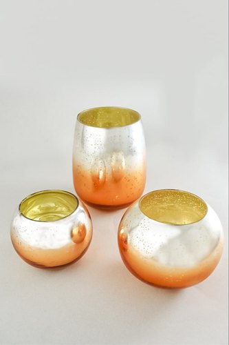 Glass Tea Light Holders, Size : 10.2 x 10.2 x 12.7 cm 