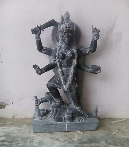 2.5 Feet Marble Mahakali Statue, Color : Grey