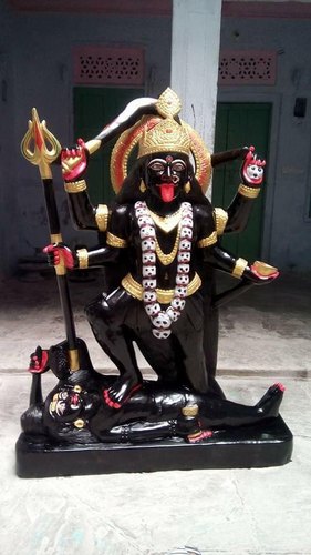 2 Feet Marble Mahakali Statue, for Worship