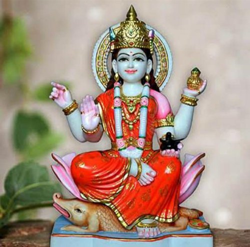 Polished Handicraft Lakshmi Marble Statue, Color : Multicolors