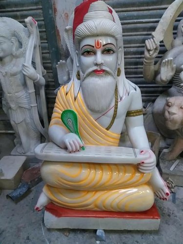 Polished Handmade Marble Valmiki Statue, Color : Multicolors