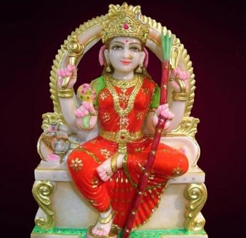 Polished Marble Amman Maa Statue, Color : Multicolors