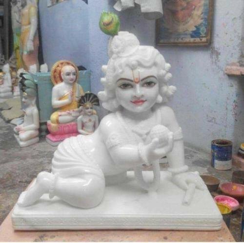 Marble Bal Gopal Statue, for Worship, Pattern : Carved