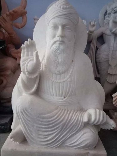 Polished Marble Guru Nanak Statue, Color : White