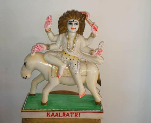Polished Marble Kalratri Maa Statue, Color : Multicolors