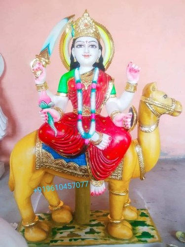 Marble Multicolor Durga Maa Statue, for Worship, Temple