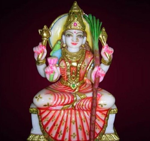 Polished Marble Multicolor Lakshmi Statue