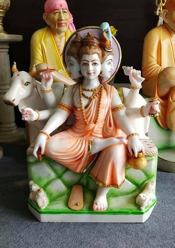 Marble Painted Gauri Mata Statue