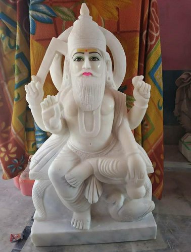 Marble Vishwakarma Statue, for Worship, Color : White