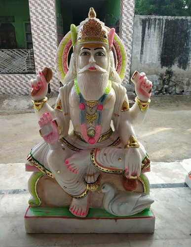Polished Multicolor Marble Valmiki Statue, for Dust Resistance, Shiny