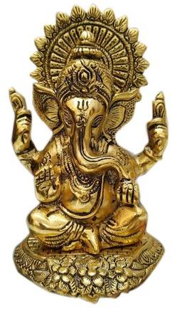 Metal Four Hand Ganesha Statue, Size : 4x9 Inch
