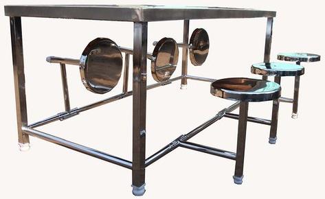 Rectangular Stainless Steel Canteen Table