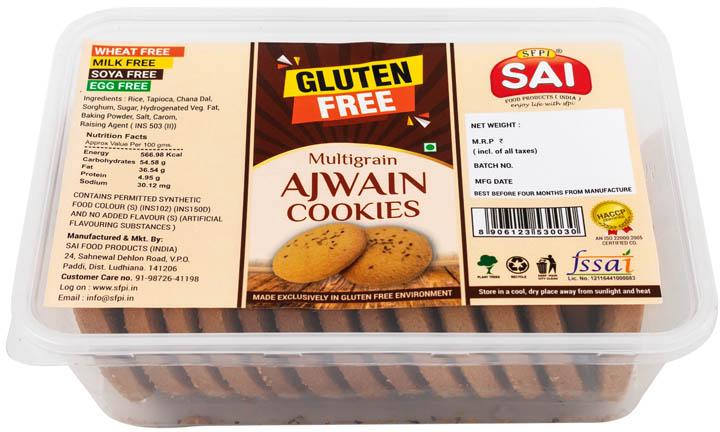  Crunchy Multigrain Ajwain Cookies, Shelf Life : 3months