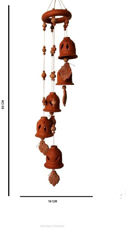 Decorative Hanging Bells Clay Wind Chimes, for Decoration, Gifting, Festival, Nursery, Hotels, Home